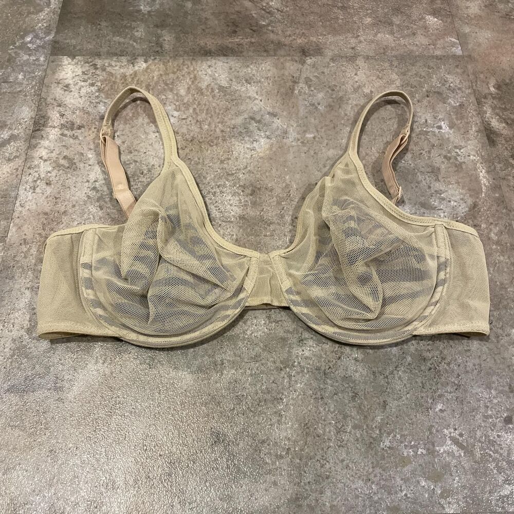 delicates size 36c y2k beige mesh overlay zebra print bra